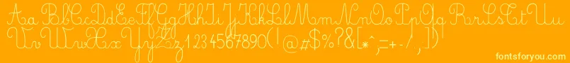 フォントCrayone – オレンジの背景に黄色の文字