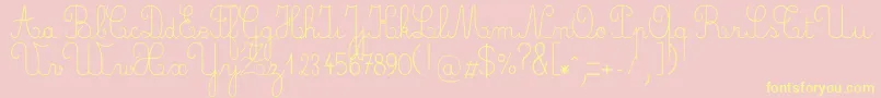 Crayone Font – Yellow Fonts on Pink Background