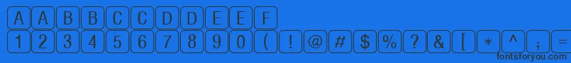 Fonte RrkeylettersNormal – fontes pretas em um fundo azul