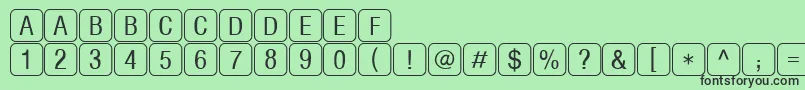 RrkeylettersNormal Font – Black Fonts on Green Background