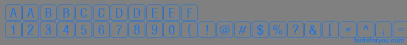 Fonte RrkeylettersNormal – fontes azuis em um fundo cinza