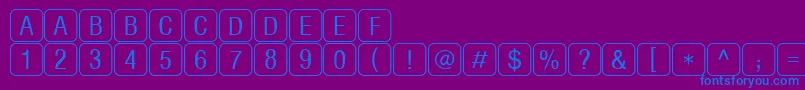 RrkeylettersNormal Font – Blue Fonts on Purple Background