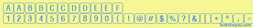 RrkeylettersNormal Font – Blue Fonts on Yellow Background