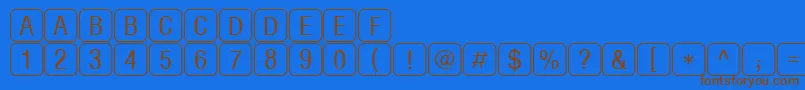 RrkeylettersNormal Font – Brown Fonts on Blue Background