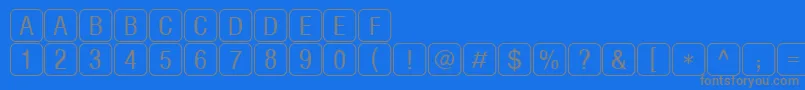 RrkeylettersNormal Font – Gray Fonts on Blue Background