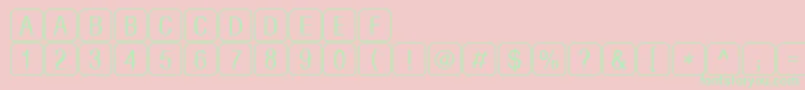 RrkeylettersNormal Font – Green Fonts on Pink Background