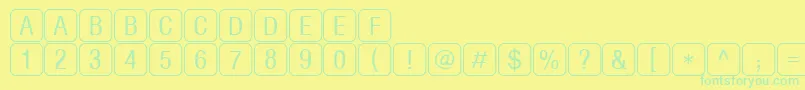 Fonte RrkeylettersNormal – fontes verdes em um fundo amarelo