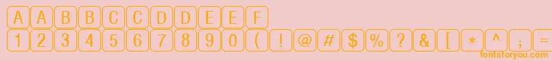 RrkeylettersNormal Font – Orange Fonts on Pink Background