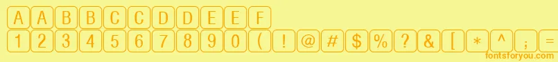RrkeylettersNormal Font – Orange Fonts on Yellow Background