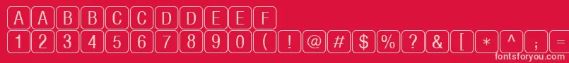 RrkeylettersNormal Font – Pink Fonts on Red Background