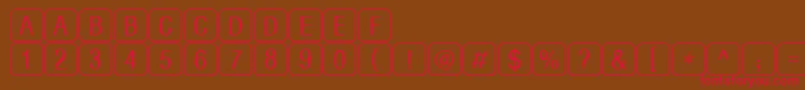 RrkeylettersNormal Font – Red Fonts on Brown Background