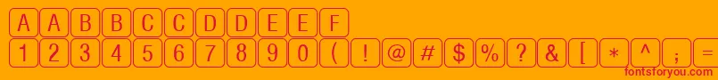 RrkeylettersNormal Font – Red Fonts on Orange Background
