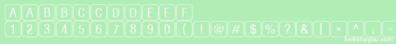 RrkeylettersNormal Font – White Fonts on Green Background
