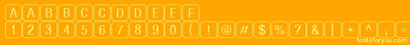 RrkeylettersNormal Font – Yellow Fonts on Orange Background