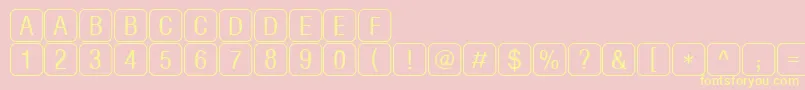 RrkeylettersNormal-Schriftart – Gelbe Schriften auf rosa Hintergrund