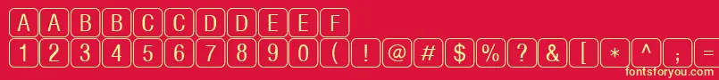 Fonte RrkeylettersNormal – fontes amarelas em um fundo vermelho