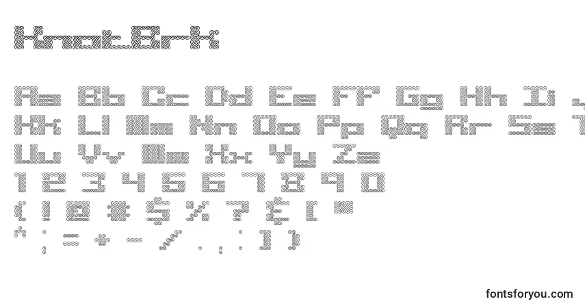 Schriftart KnotBrk – Alphabet, Zahlen, spezielle Symbole