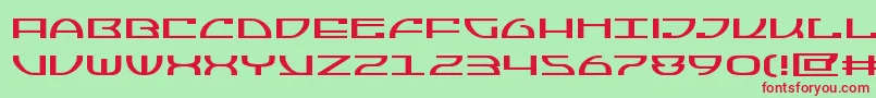 Jumptroopsexpand-Schriftart – Rote Schriften auf grünem Hintergrund
