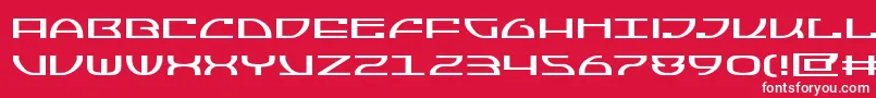 Fonte Jumptroopsexpand – fontes brancas em um fundo vermelho