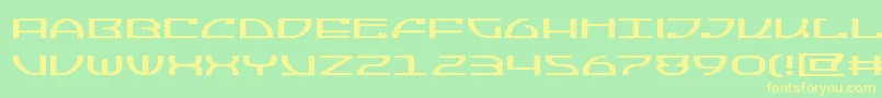 フォントJumptroopsexpand – 黄色の文字が緑の背景にあります