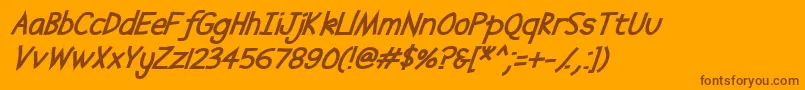 Police Abscissa Bold Italic – polices brunes sur fond orange