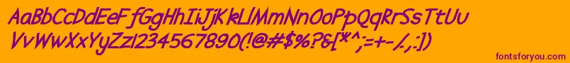 Шрифт Abscissa Bold Italic – фиолетовые шрифты на оранжевом фоне