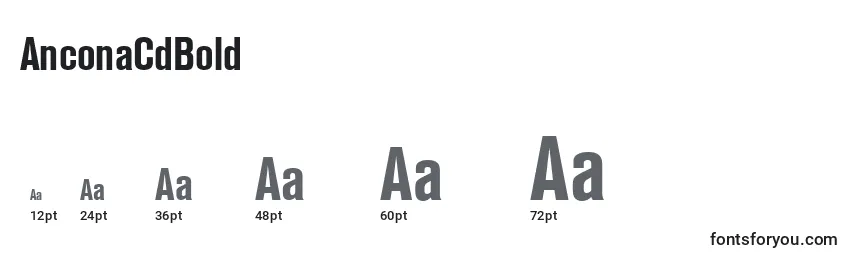 AnconaCdBold Font Sizes