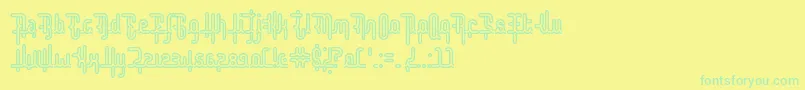 DiscoEverydayValue-Schriftart – Grüne Schriften auf gelbem Hintergrund