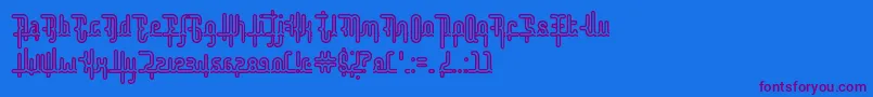 DiscoEverydayValue-Schriftart – Violette Schriften auf blauem Hintergrund