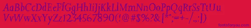 JessicarandomItalic Font – Purple Fonts on Red Background