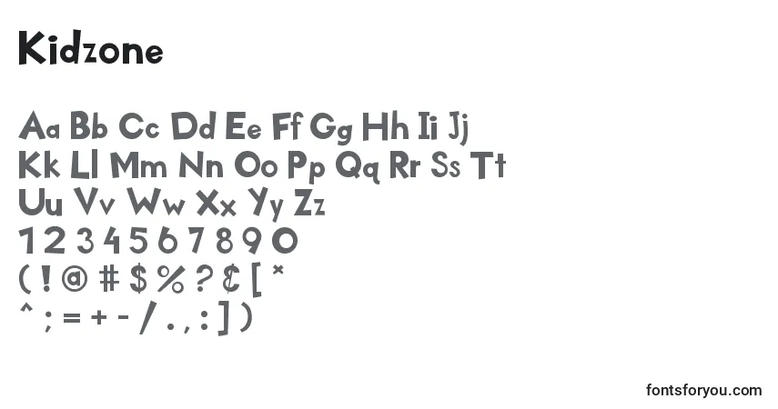 Шрифт Kidzone – алфавит, цифры, специальные символы