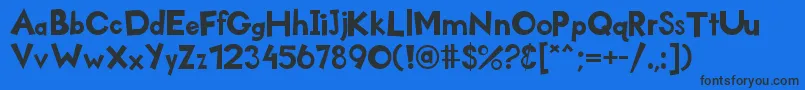 Kidzone Font – Black Fonts on Blue Background