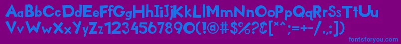 Kidzone Font – Blue Fonts on Purple Background