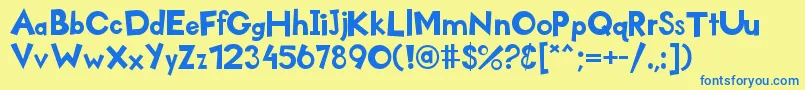 Kidzone-fontti – siniset fontit keltaisella taustalla