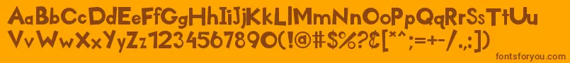Kidzone Font – Brown Fonts on Orange Background