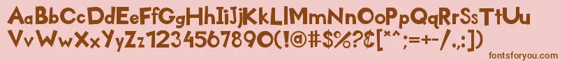 Kidzone Font – Brown Fonts on Pink Background