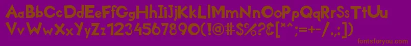 Fonte Kidzone – fontes marrons em um fundo roxo