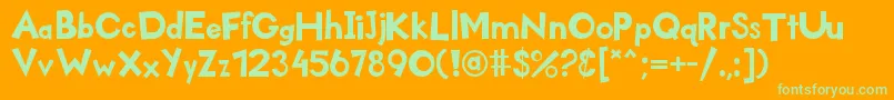 Kidzone Font – Green Fonts on Orange Background