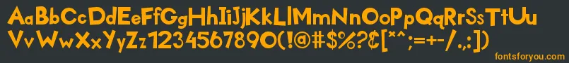 Kidzone Font – Orange Fonts on Black Background