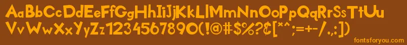 Kidzone Font – Orange Fonts on Brown Background