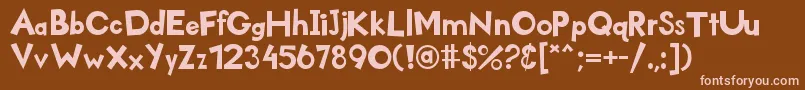 Kidzone Font – Pink Fonts on Brown Background