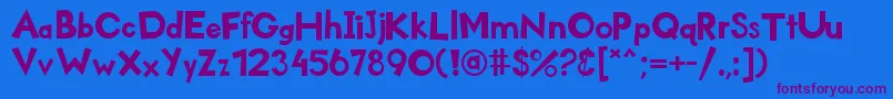 Kidzone Font – Purple Fonts on Blue Background