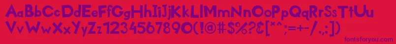 Kidzone Font – Purple Fonts on Red Background