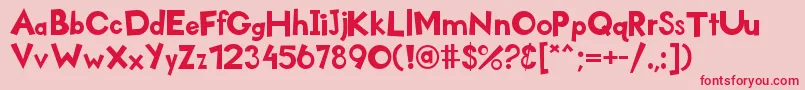 Kidzone Font – Red Fonts on Pink Background