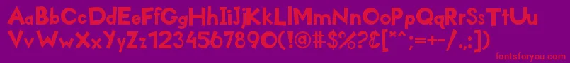 Police Kidzone – polices rouges sur fond violet