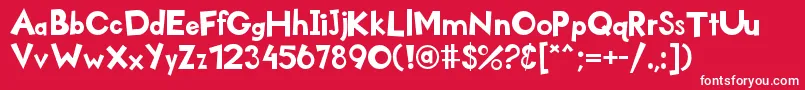 Kidzone Font – White Fonts on Red Background