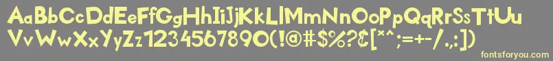 Kidzone Font – Yellow Fonts on Gray Background