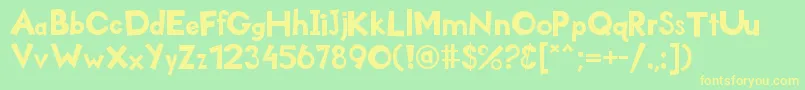 Kidzone Font – Yellow Fonts on Green Background