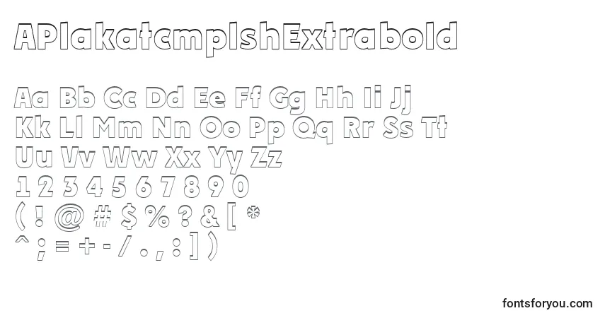 Fuente APlakatcmplshExtrabold - alfabeto, números, caracteres especiales