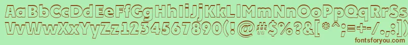 APlakatcmplshExtrabold Font – Brown Fonts on Green Background
